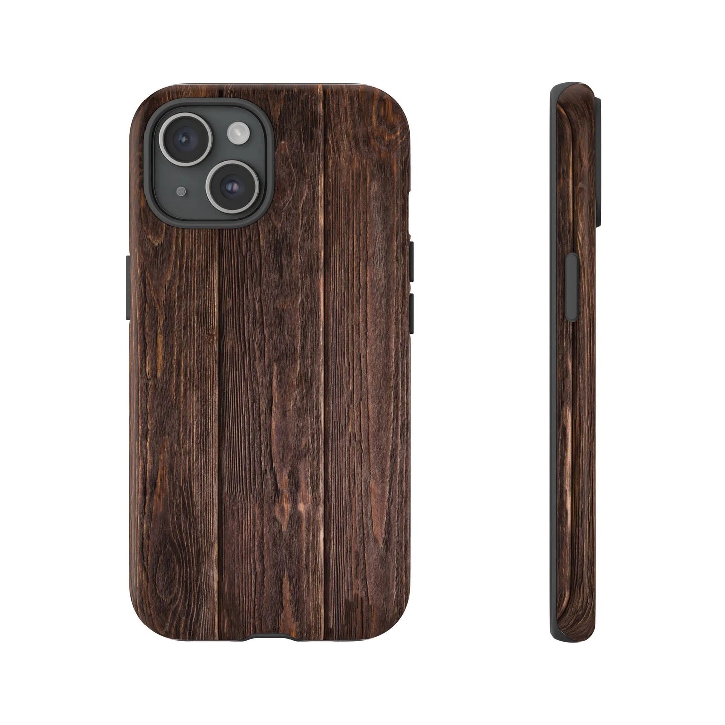 Phone Case, Fancy Dark Wood Protective Cover, Unique Wooden Phone Shell, Stylish Cellphone Holder, Tough Case, Custom Print