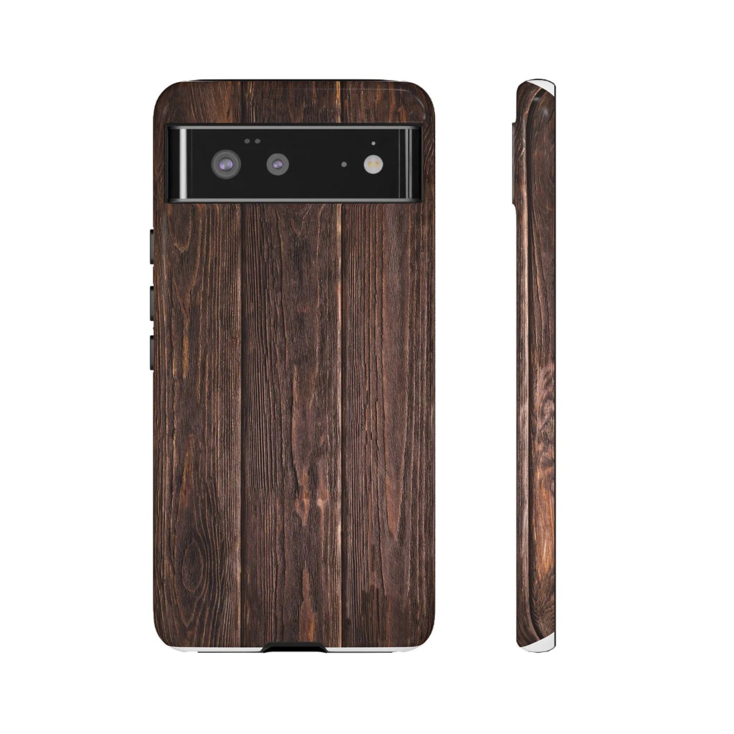 Phone Case, Fancy Dark Wood Protective Cover, Unique Wooden Phone Shell, Stylish Cellphone Holder, Tough Case, Custom Print