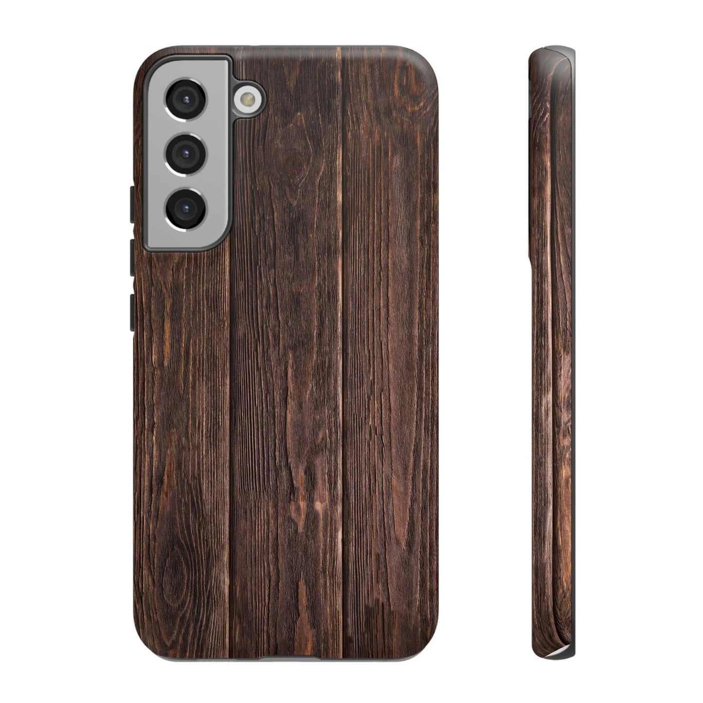 Phone Case, Fancy Dark Wood Protective Cover, Unique Wooden Phone Shell, Stylish Cellphone Holder, Tough Case, Custom Print